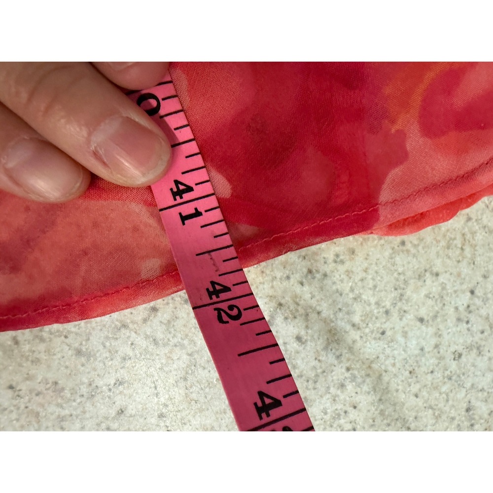 Vintage Y2K Red Floral Sheer Slip Dress Cowl Neck Spaghetti Straps Midi Fairy - Picture 9 of 9